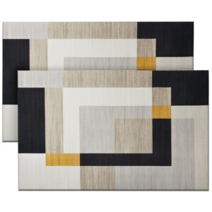 Hafaa Door mat 40x60 cm 2 Pack Indoor Outdoor Doormats Machine Washable Non Slip - Super Soft Heavy Duty Kitchen Floor Mat Dirt Trapper Entrance Mat