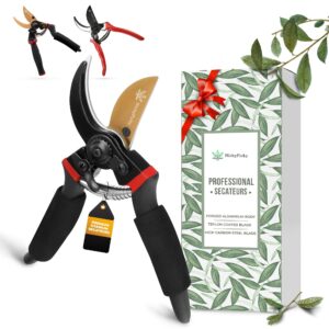 NickyPicky Secateurs Heavy Duty- Precise Pruning Power with Bypass Titanium