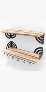 Set of 2 with towel bar natural