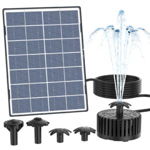 AISITIN Solar Water Foutain Pump 4.5W DIY Glass Panel Solar Powered Fountains Water Feature