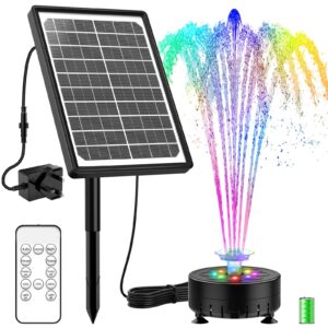 SUJFEE 10W Solar Water Fountain with 3000mAh Battery