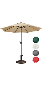 2.3/2.7/3M Patio Parasol with 10kg Base