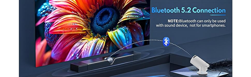 Projector mini TV 4K gaming portable HY300 Led Smart Movie Netflix Amazon iphone android Watch HD