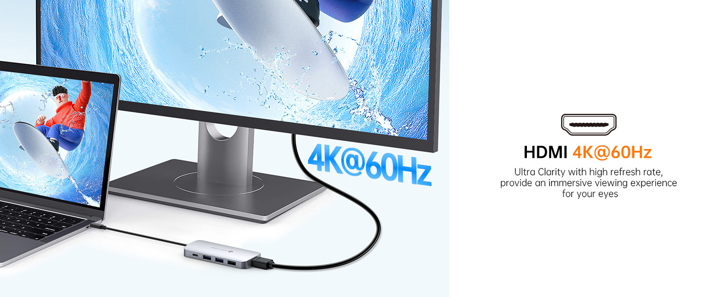 usb c hub, usb c dock, usb c adapter, usb c to hdmi adapter, hdmi, 4k 60Hz, usb c hub hdmi