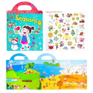 QAchoice Reusable Sticker Book for Kids Ages 3-6
