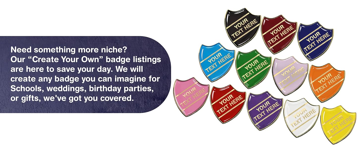 Create your own, school badge, pin badge, novelty badge, blazer badge, design badge