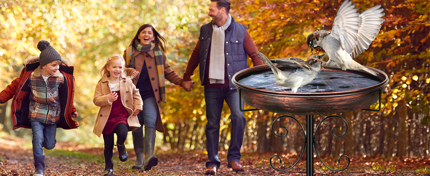 Metal Bird Bath for Outside