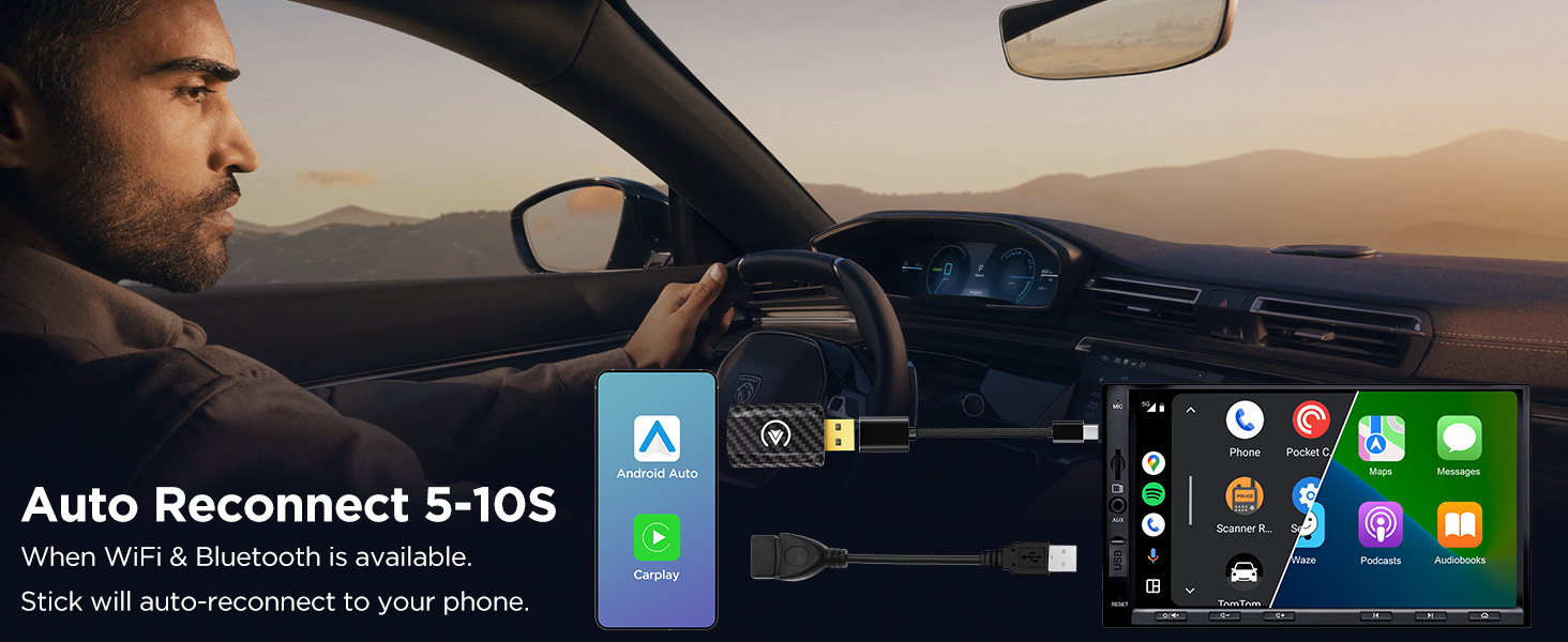 Carplay wireless android Auto wireless adapter