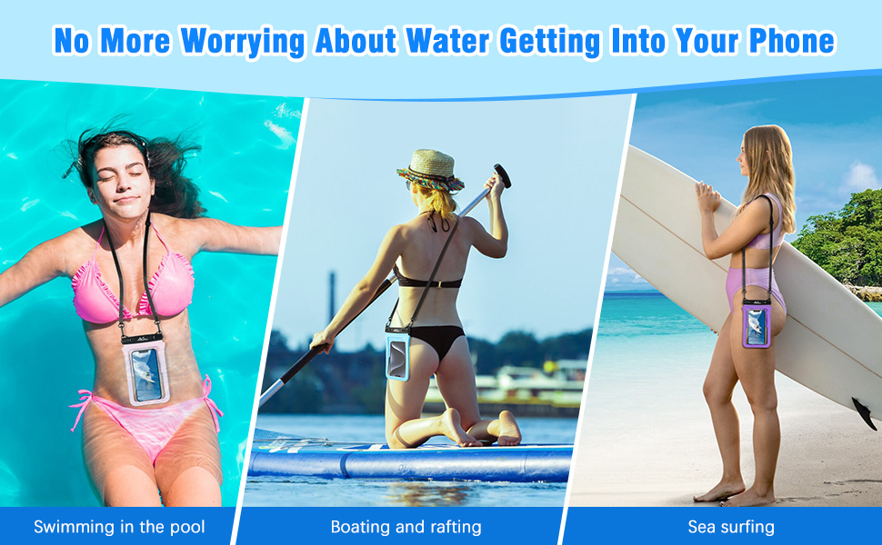 waterproof phone pouch case women men swimming kayaking snorkeling fishing