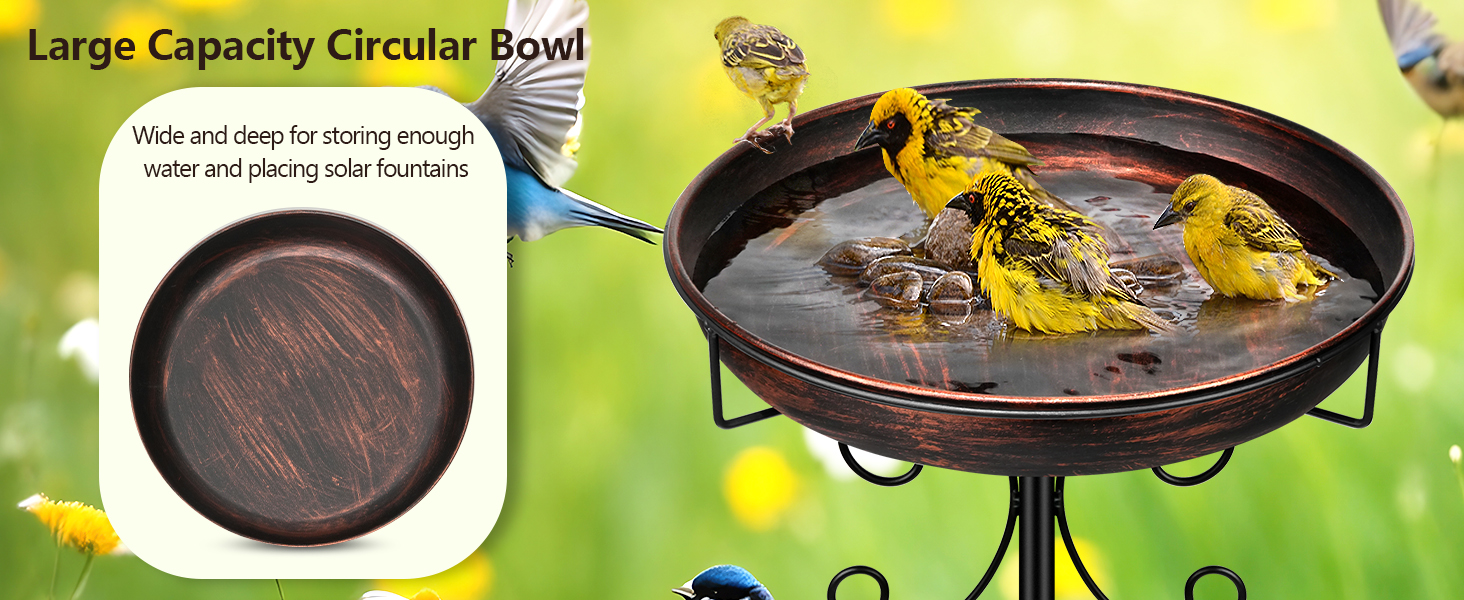 Metal Bird Bath for Outside