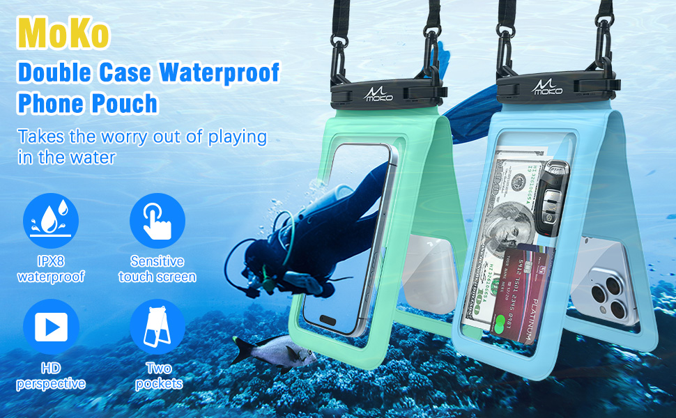 waterproof phone pouch case women men swimming kayaking snorkeling fishing