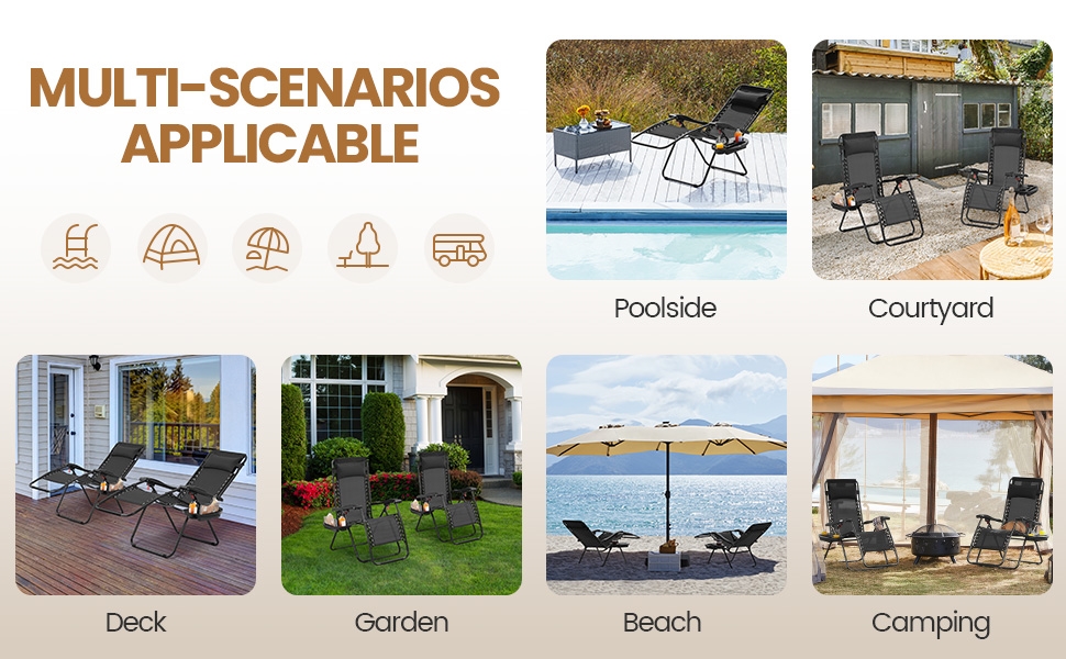 2pcs Zero Gravity Recliners