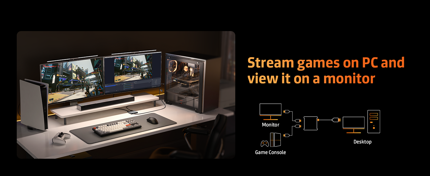 Stream your game on your PC with this USB 3.0 Capture Card. Enjoy convenient stream experience