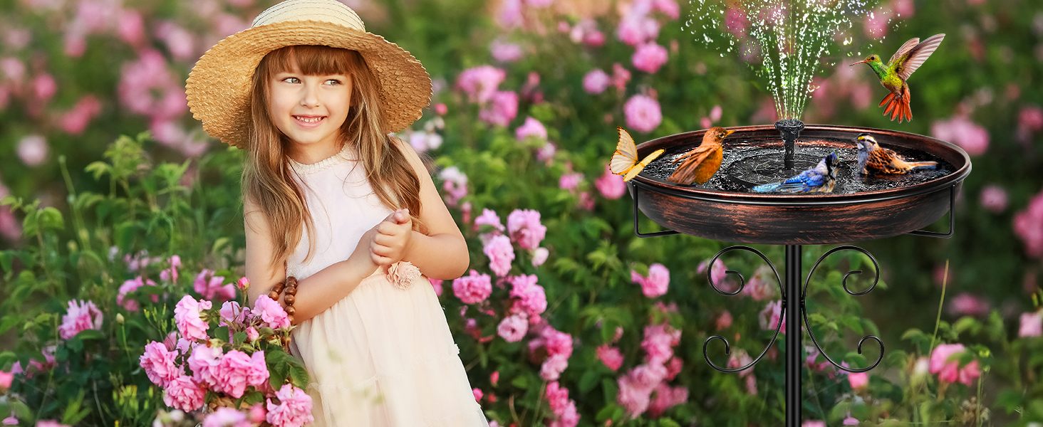 Metal Bird Bath for Outside