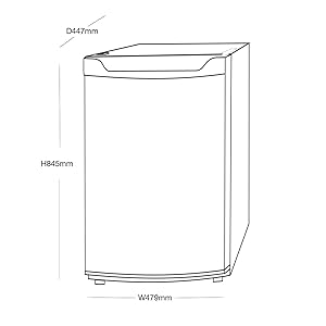 92L 92Litre white fridge free standing freestanding under counter reversible door interior light