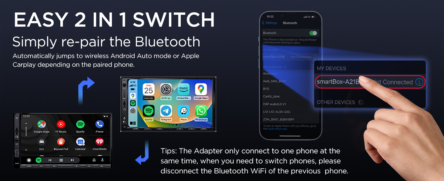 Carplay wireless android Auto wireless adapter