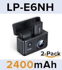 LP-E6NH Camera battery set with 2 pack 2400mAh batteries
