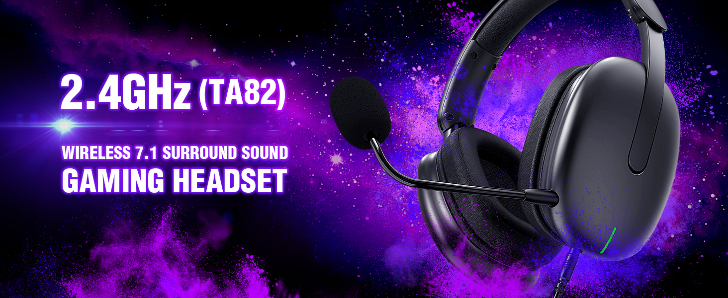 2.4GHz (TA82) WIRELESS 7.1 SURROUND SOUND GAMING HEADSET