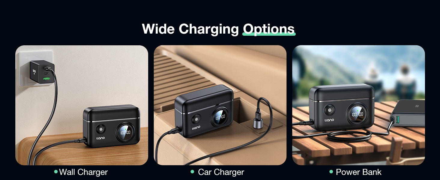 Wide Charing Options for refilling your camera