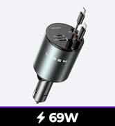LISEN 90W USB C Car Charger Adapter, Dual USB C Port PD45W iPhone Car Charger Fast Charging, Mini...