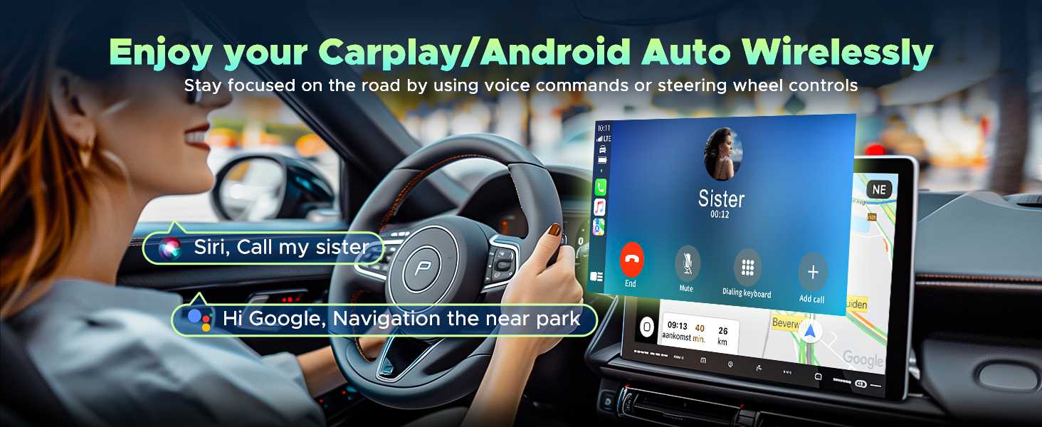 CarPlay Wireless Adapter 2 in 1 für A-pple & Android Auto,Wireless CarPlay Adapter Dongle
