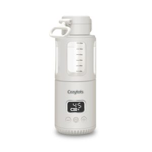 Cozytots Portable Bottle Warmer for Baby Travel Milk Warmer Glass Heating Cup Car Bottle Warmer for Water Formula USB Battery Powered Baby Hot Water Flask 350ML