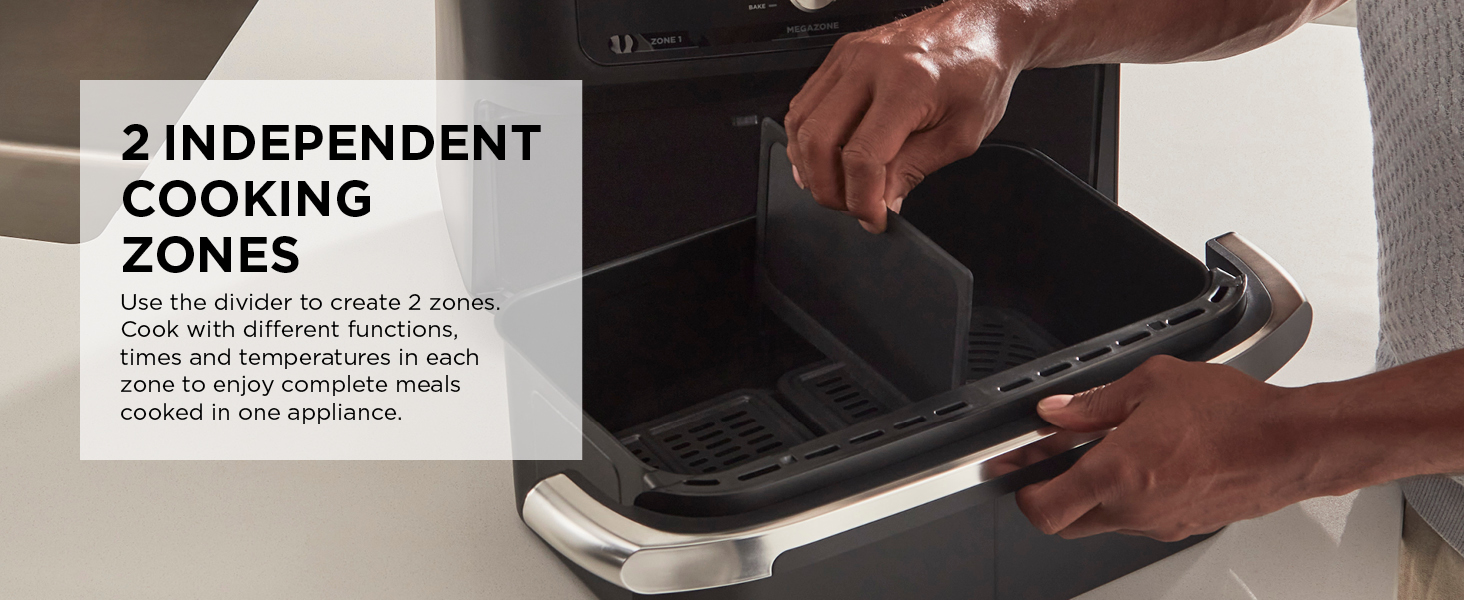 Ninja Foodi FlexDrawer Air Fryer, Dual Zone with Removable Divider