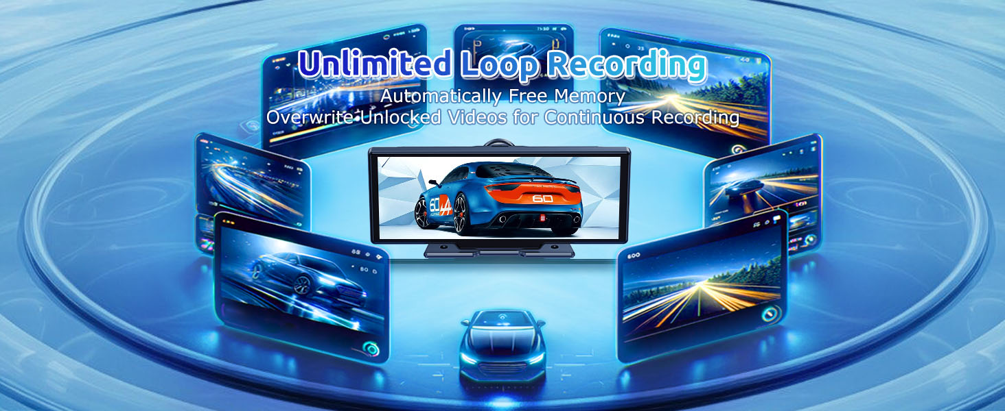 wireless 10inch carplay dashcam
