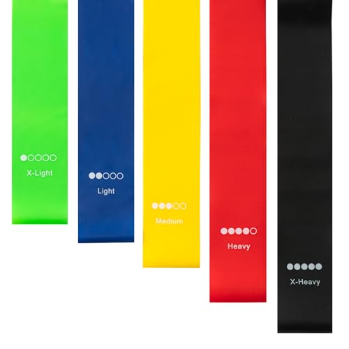 Good Nite Resistance Bands Exercise Band for Women and Men [Set Of 5] Skin Friendly Loop Resistance Band for Gym