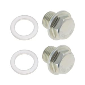 YINETTECH 2 Sets M12x1.25 Engine Oil Pan Drain Bolt Plug with Washer Compatible with Honda Compatible with Accord 90009-PH1-000 MD050316