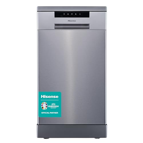 Hisense HS523E15XUK Slimline 10 Places Free Standing Dishwasher Stainless Steel with 30 Minutes Quick Wash [Energy Class E]            [Energy Class E]