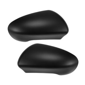 X AUTOHAUX Pair Car Rear View Driver Passenger Side Mirror Cover Cap Replacement Matte Black for Nissan Qashqai J10 2007-2014 Mirror Guard Covers Exterior Trims