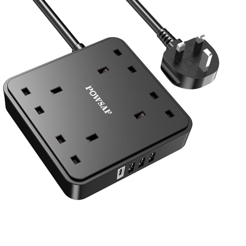4 Way Extension Lead with 4 USB Slots (3.4A