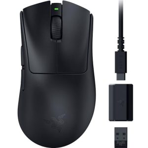 Razer DeathAdder V3 HyperSpeed - Ultra lightweight wireless ergonomic e-sports gaming mouse with 26K DPI (55g light