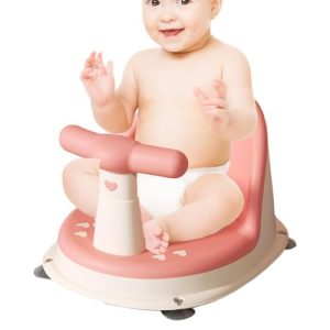 Baby Bath Seat 6 Months Plus Folding Stand Baby Bath Tub with Strong Suction Ergonomic Baby Bath Support Chair Non-Slip Baby Bath Chair