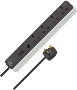 Brennenstuhl Ecolor 4-gang Extension Lead (Power Strip 4-gang with Safety Fuse Button