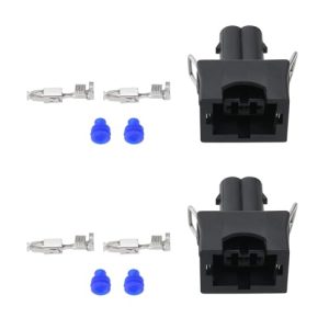 YINETTECH 2 sets 2 pin Waterproof Connector Connectors for Automotive 037906240 Replacement Sensor Plugs Compatible with Volkswagen Compatible with Skoda
