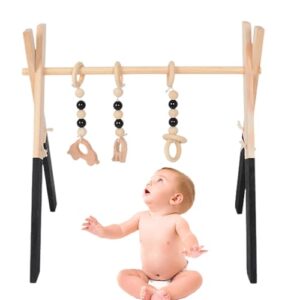 Gdiojnfg Wooden Baby Gym