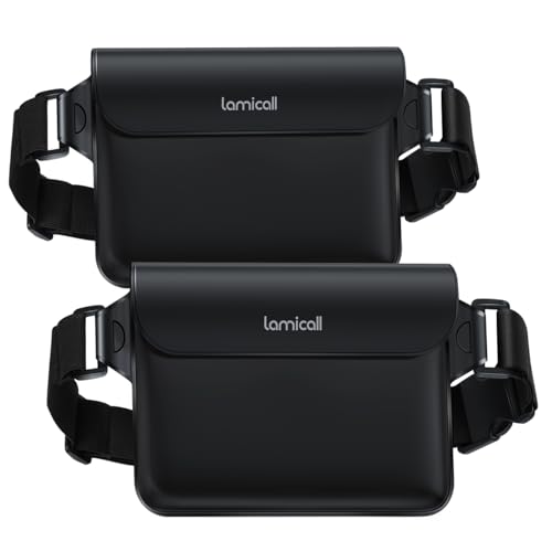 Lamicall IPX8 Waterproof Pouch Bag - [2 Pack] Universal Waterproof Waist Dry Bag with Adjustable Belt Strap