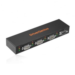 DriverGenius 3+1 Port Industrial RS232 to USB Serial Converter with 3x D-Sub9 Male | 1x D-Sub9 Female - Metal