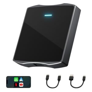 Cunsieun 3 In 1 Wireless CarPlay&Android Auto Adapter Built In Netflix YouTube 2024 Upgrade Plug&Play Auto Dongle Connect USB A/USB C Compatibility Wireless Carplay Adapter For OEM Wired CarPlay Cars