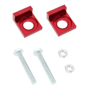ECSiNG 2pcs 15mm Hole Dia Motorcycle Chain Adjuster Tensioner CNC Tensioner for Dirt Motor Bike Motorcycle 50cc 70cc 90cc 110cc 125cc Red