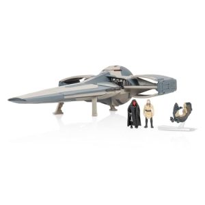 Star Wars Micro Galaxy Squadron Sith Infiltrator - 10-Inch Vehicle with 2.5-Inch Speeder with Stand plus Two 1-Inch Micro Figure Accessories