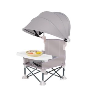 Baby Folding Chair Booster Seat - Portable Highchair Baby Travel with Tray and Canopy