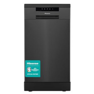 Hisense HS523E15BUK Slimline 10 Places Free Standing Dishwasher Black with 30 Minutes Quick Wash [Energy Class E]            [Energy Class E]