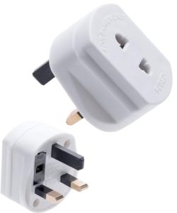 Toothbrush Adapter Plug UK Shaver Plug Adaptor UK - Travel Adapter Travel Plug Shaver Adaptor 2 Pin to 3 Pin Adapter Plug UK (White) - By Electoys
