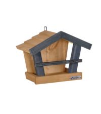 hanging wooden bird feeder