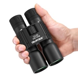 QUNSE 12x32 Small Mini Binoculars for Adults High Power - Compact Binoculars for Bird Watching Travel Spectator Sport Fishing Conce