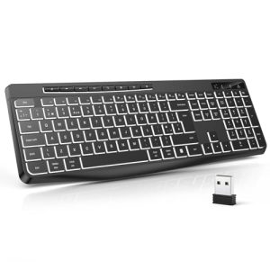 TECURS Wireless Keyboard White Backlit