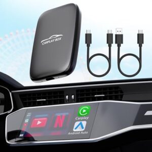 2024 Wireless CarPlay Adapter & Android Auto Adapter Support YouTube Netflix TF Card Screen Mirroring